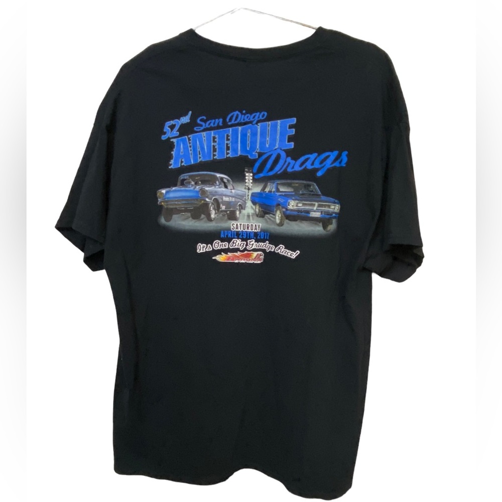 52nd Annual San Diego CA Antique Drags Drag Racing Black Men’s XL T-Shirt MINTY